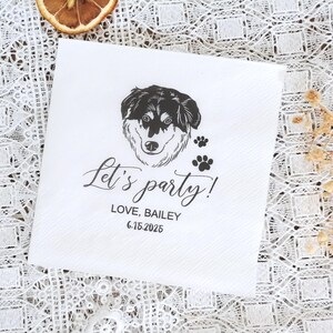 Tovaglioli personalizzati per matrimonio con cane, tovaglioli personalizzati con ritratto di animali, tovaglioli per matrimonio con cane, tovaglioli personalizzati per cocktail con animali, regalo unico per gli amanti degli animali