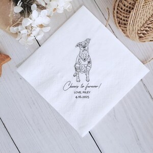 Tovaglioli per feste di matrimonio, tovaglioli personalizzati con ritratto di animali domestici, tovaglioli personalizzati per matrimoni con animali domestici, tovaglioli personalizzati per cocktail con animali domestici, regalo unico per gli amanti degli animali domestici
