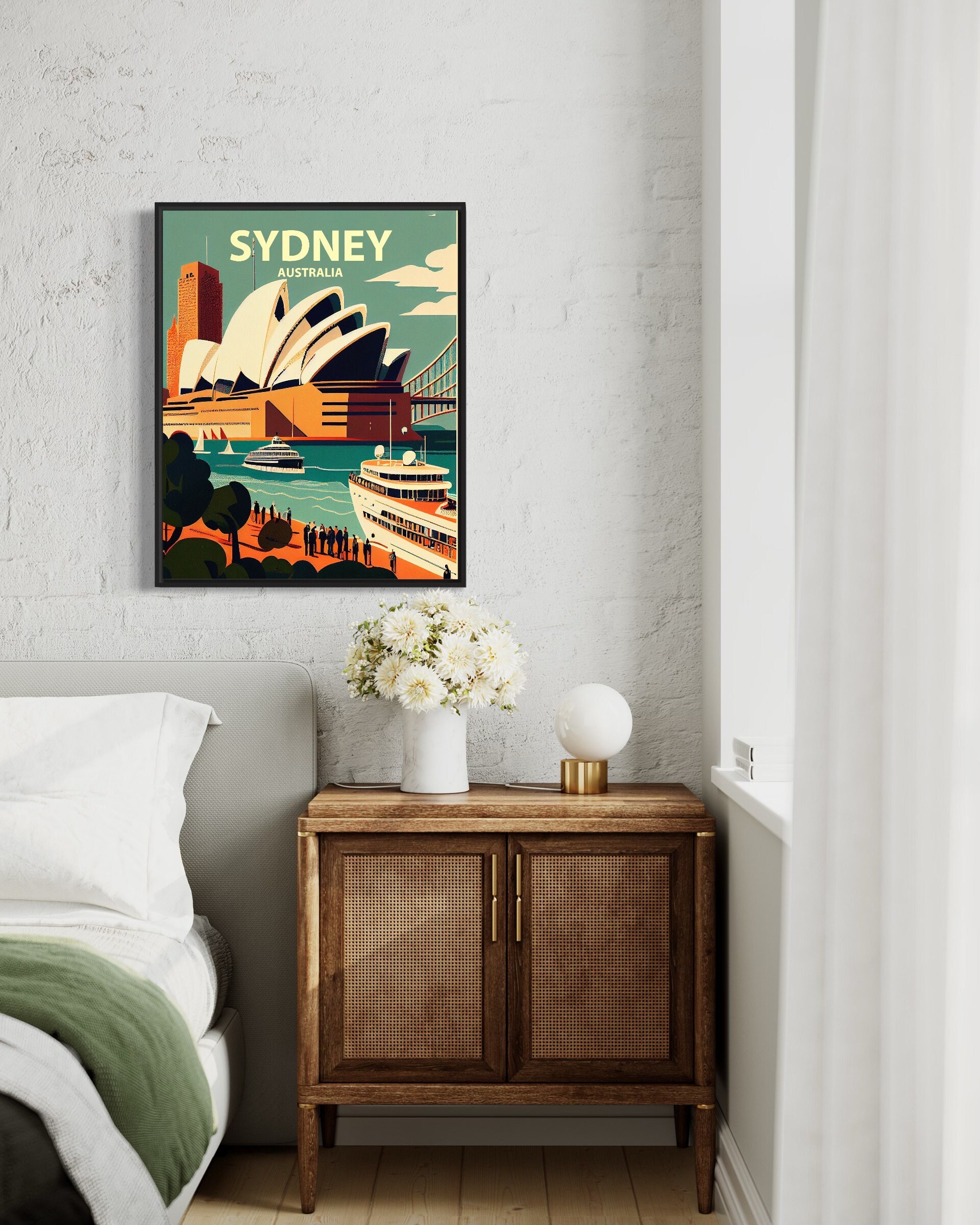 Sydney Australia Retro Art Print, Sydney Vintage Etsy Poster Wall Art Minimal Illustration, Sydney Design 