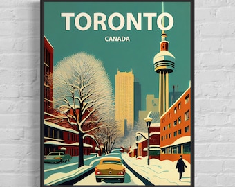 Toronto Canada Retro Art Print, Toronto Canada Wall Art Illustration, Toronto Canada Vintage Minimal Design Poster