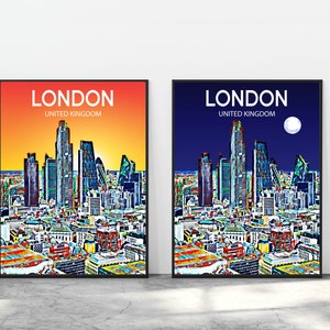 London United Kingdom Art Poster, Art Poster Print Artwork Picture, London Photo Decor