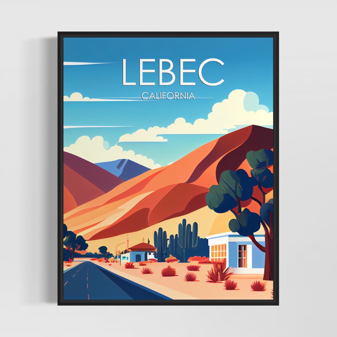 Lebec California Retro Art Print, Lebec Art Illustration, Lebec Vintage