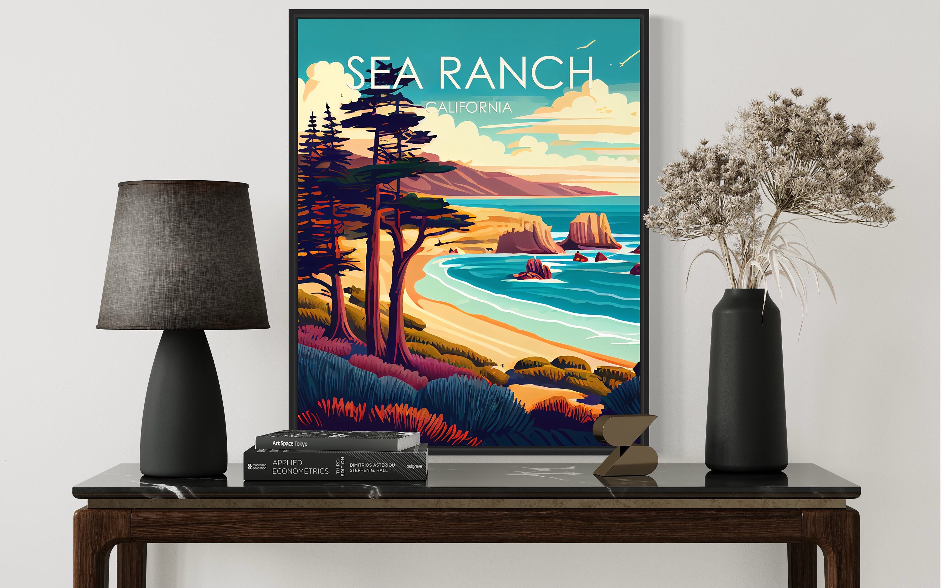 Sea Ranch California Retro Art Print, Sea Ranch Art