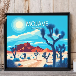 Mojave California Retro Art Print, Mojave Art Illustration, Mojave Vintage Minimal Design Poster