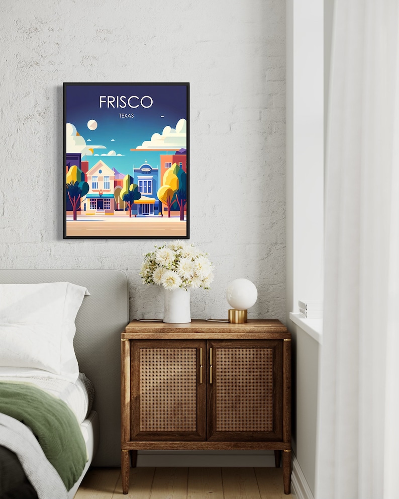 Frisco Texas Retro Art Print Frisco Wall Art Illustration Etsy