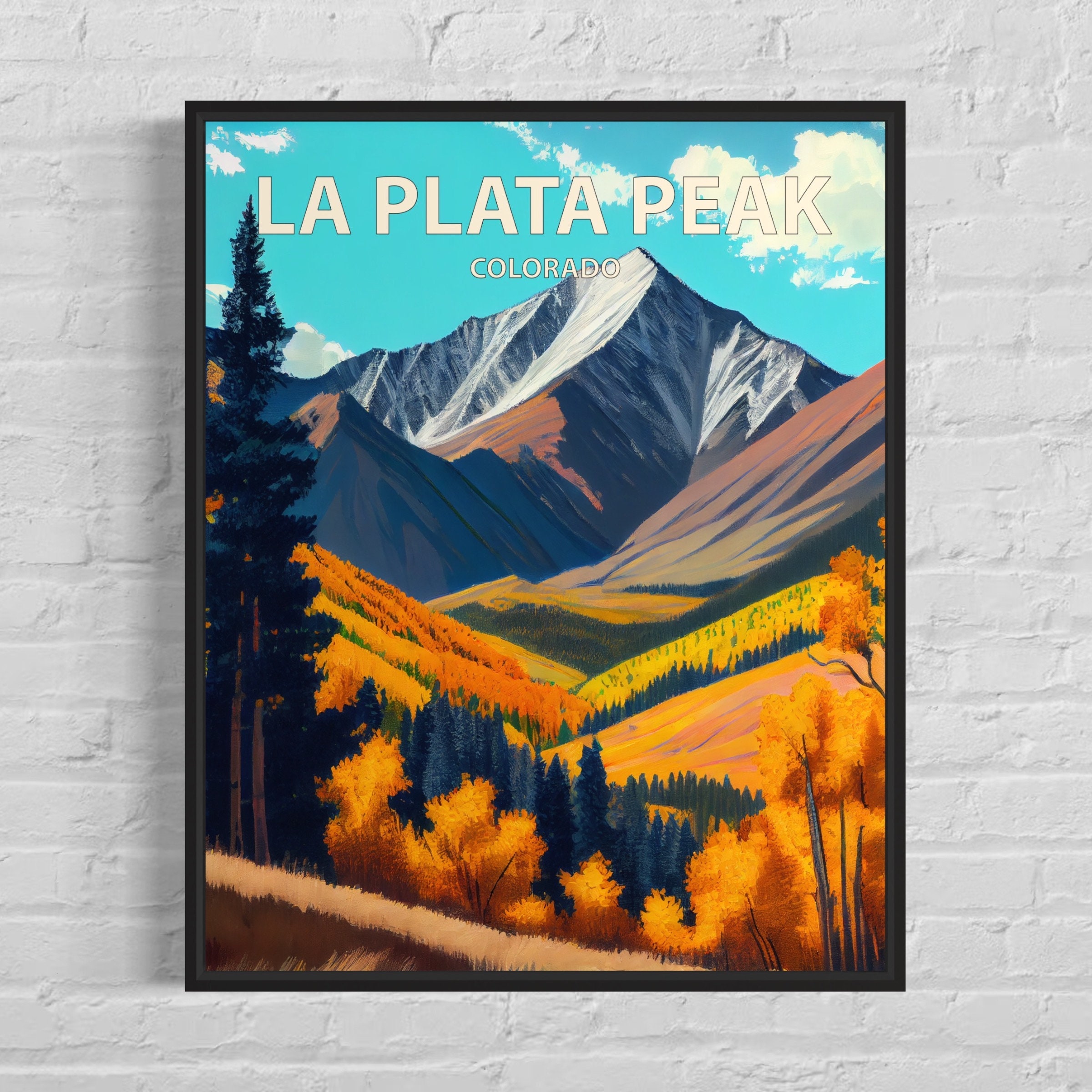La Plata Peak Colorado Retro Art Print La Plata Peak Wall Art Etsy
