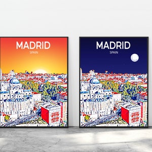 Madrid Spain Sunset Art Poster Print Artwork Picture, Madrid Photo Decor