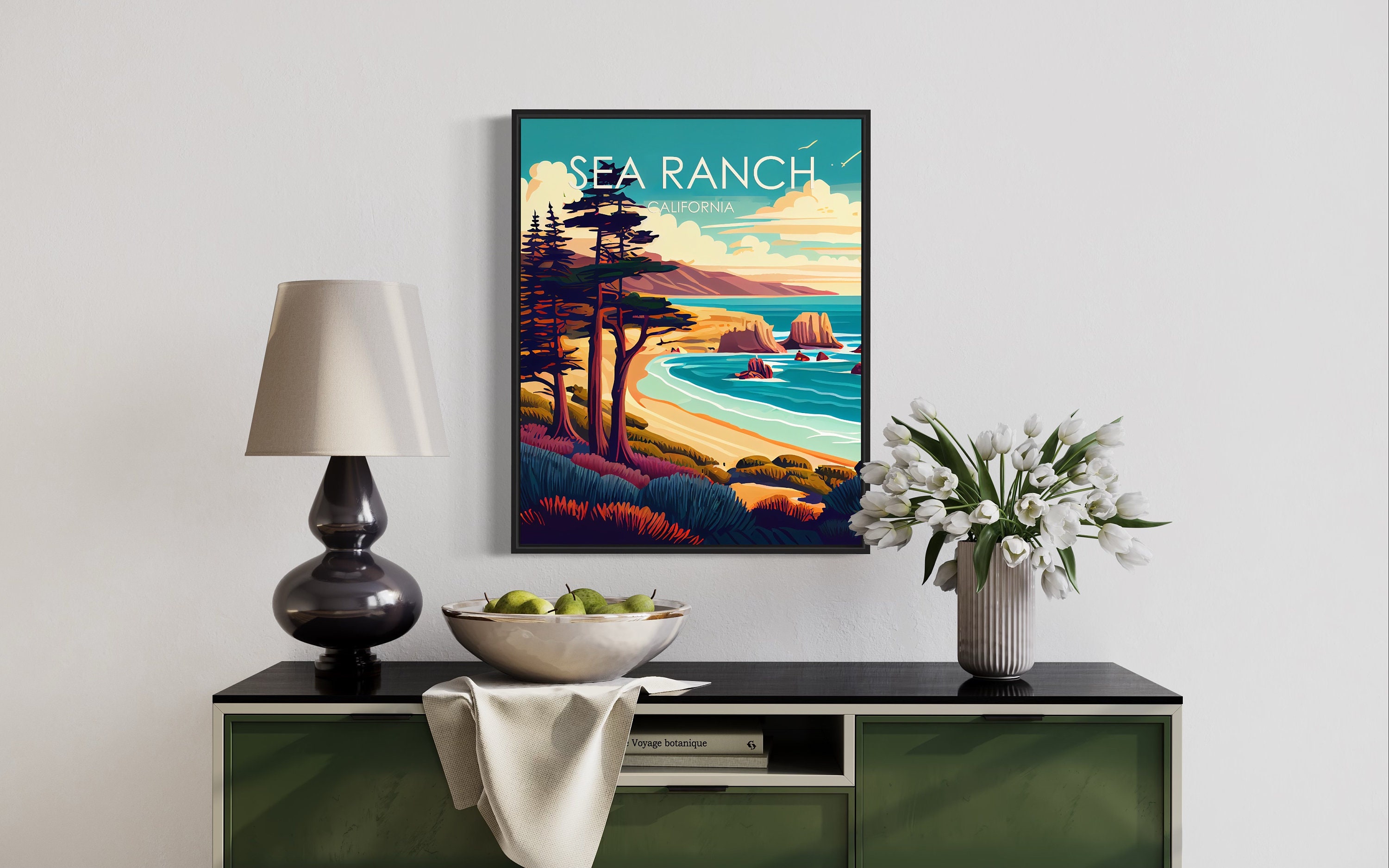 アート・デザイン・音楽 THE SEA RANCH Sea Ranch California Retro Art Print, Sea Ranch Art