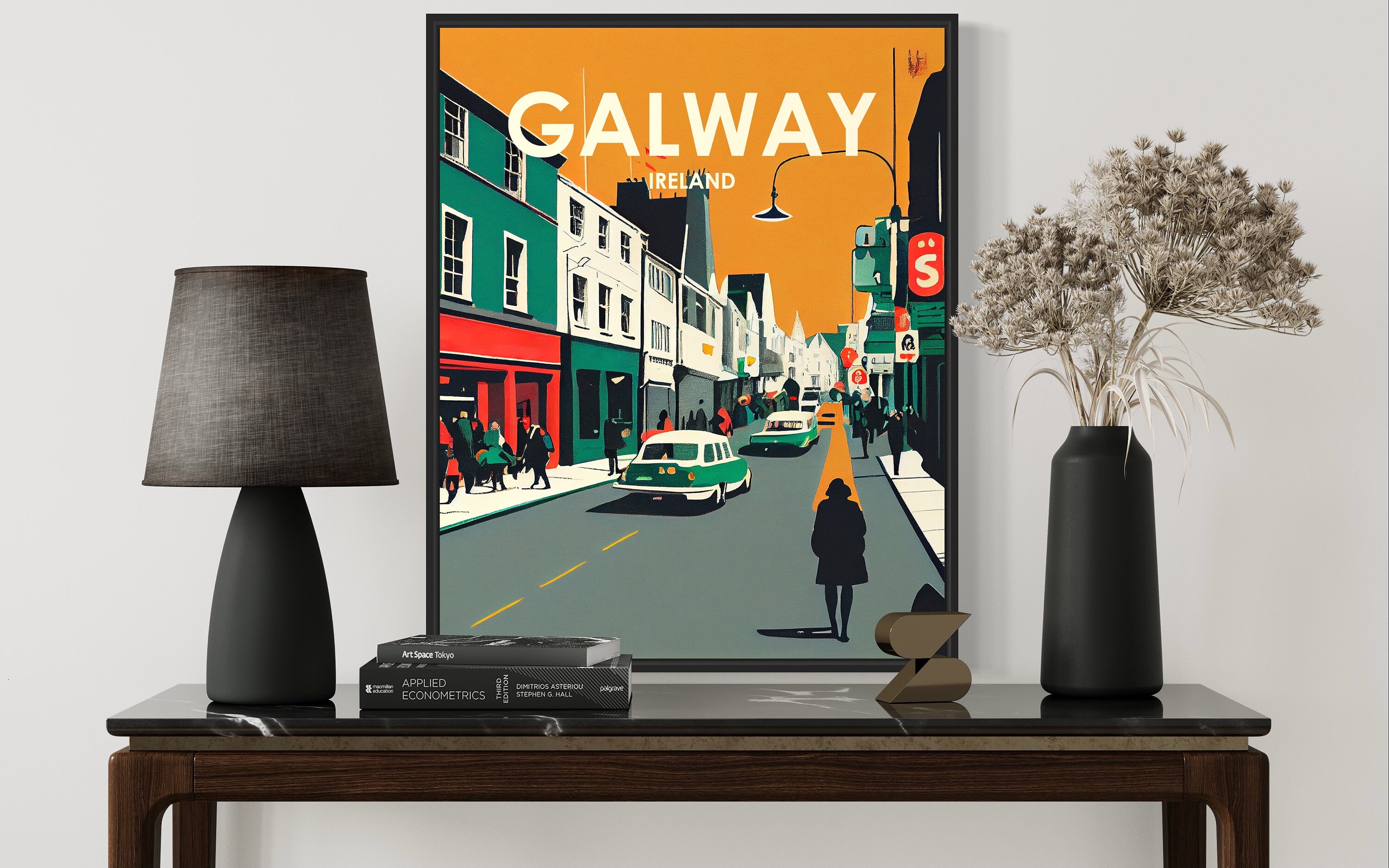 Galway Ireland Retro Art Print Galway Ireland Wall Art Etsy