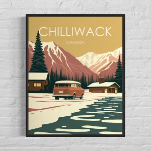 Chilliwack Canada Retro Kunstdruck, Chilliwack Wall Art Illustration, Chilliwack Vintage Minimal Design Poster