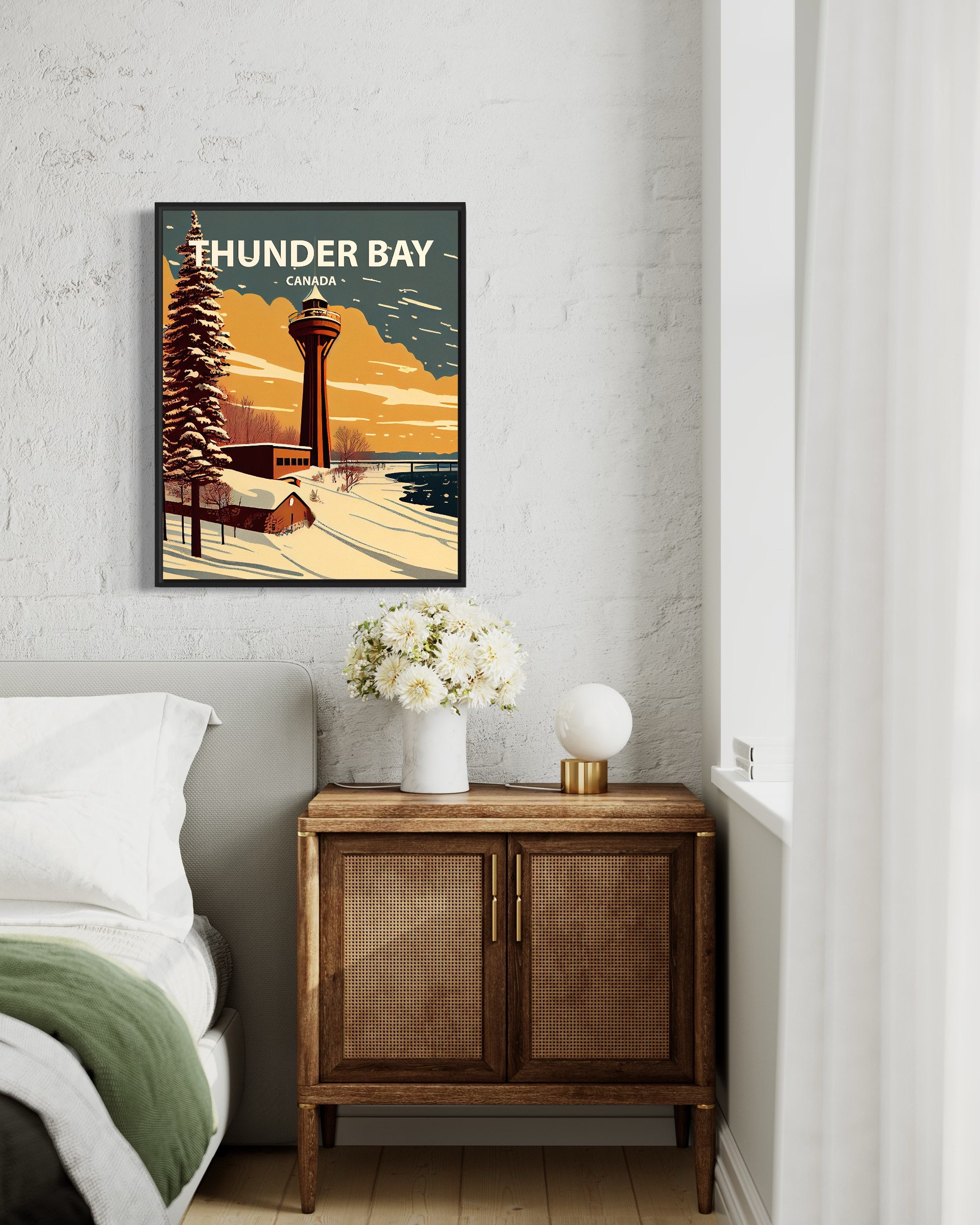Thunder Bay Canada Retro Art Print Thunder Bay Wall Art Etsy