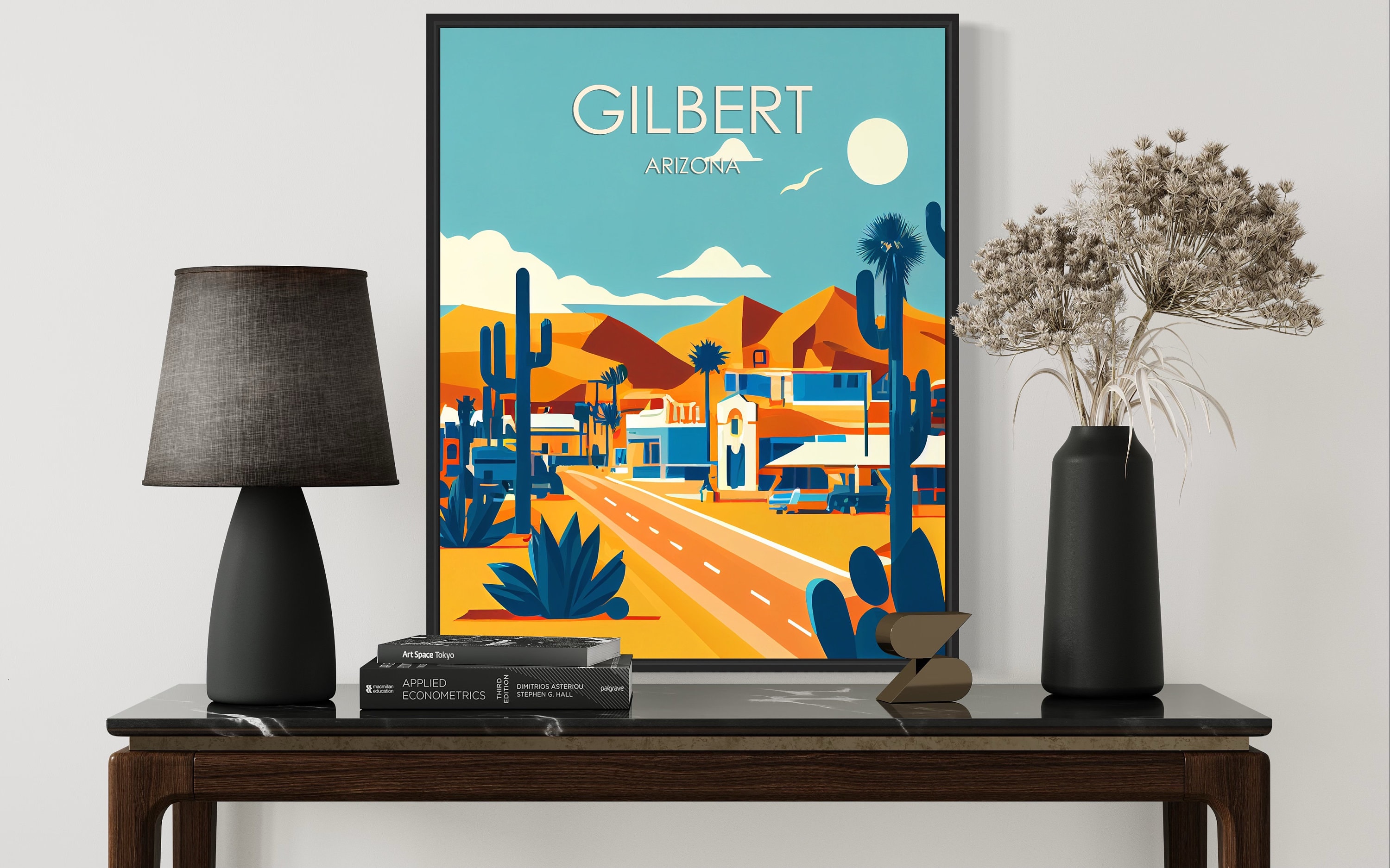 アート・デザイン・音楽 GILBERT & E THE COMPLETE PICTURES Gilbert Arizona Retro Art Print, Gilbert Wall Art
