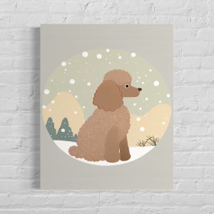 Poodle Retro Art Print, Poodle Illustration, Poodle Vintage Minimal Design Poster