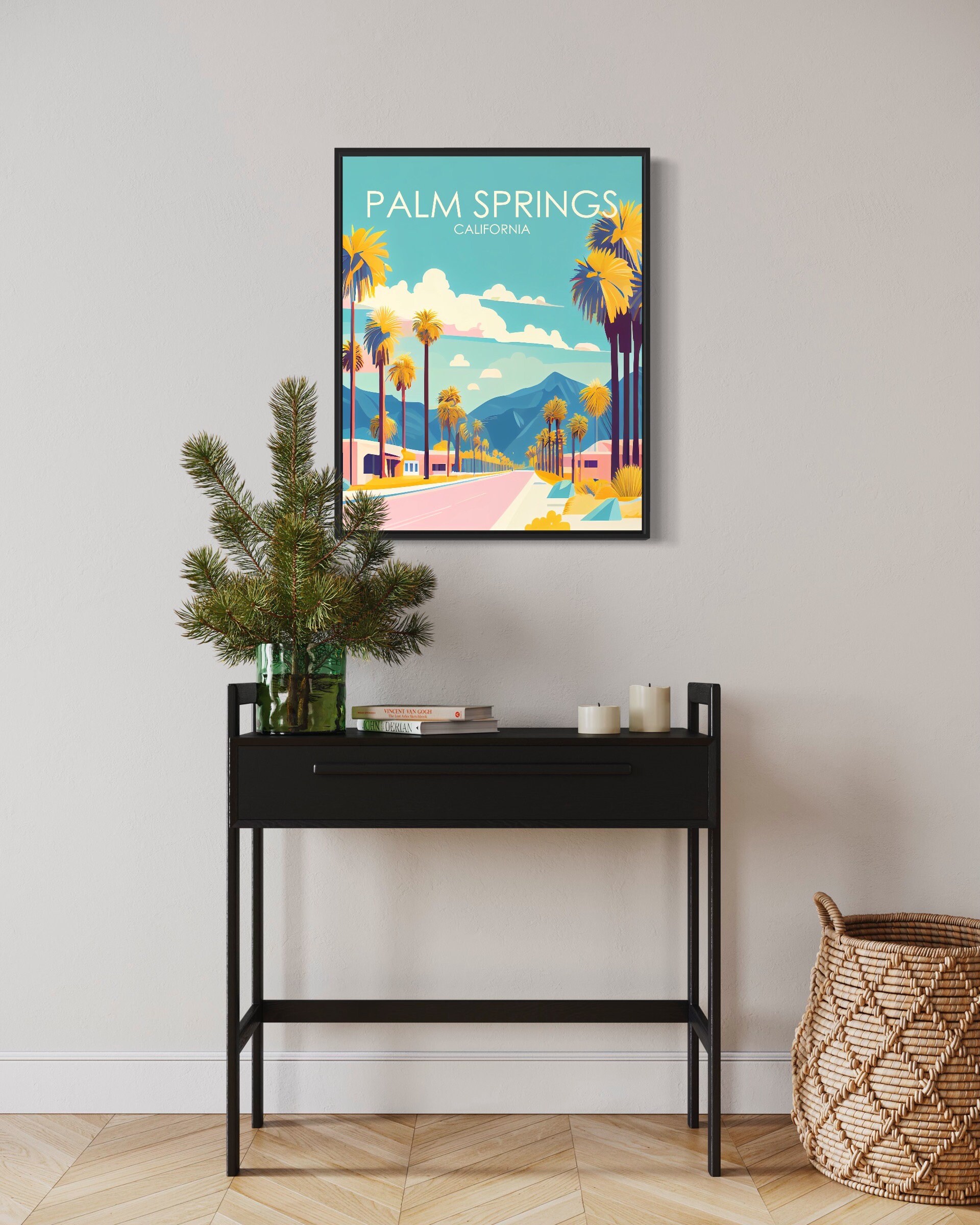 Palm Springs California Retro Art Print Palm Springs Art - Etsy