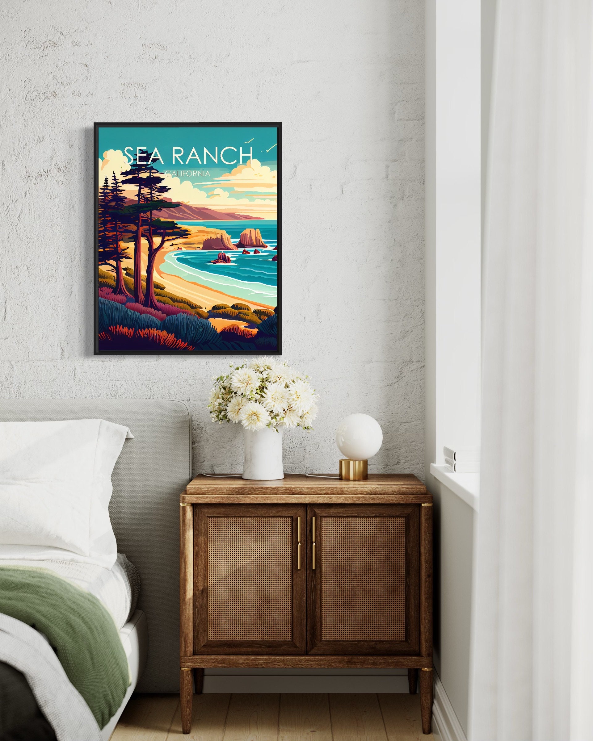 アート・デザイン・音楽 THE SEA RANCH Sea Ranch California Retro Art Print, Sea Ranch Art