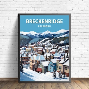 Breckenridge Colorado Art Print, Palm Springs Art Illustration, Palm Springs vintage minimalistisch design poster