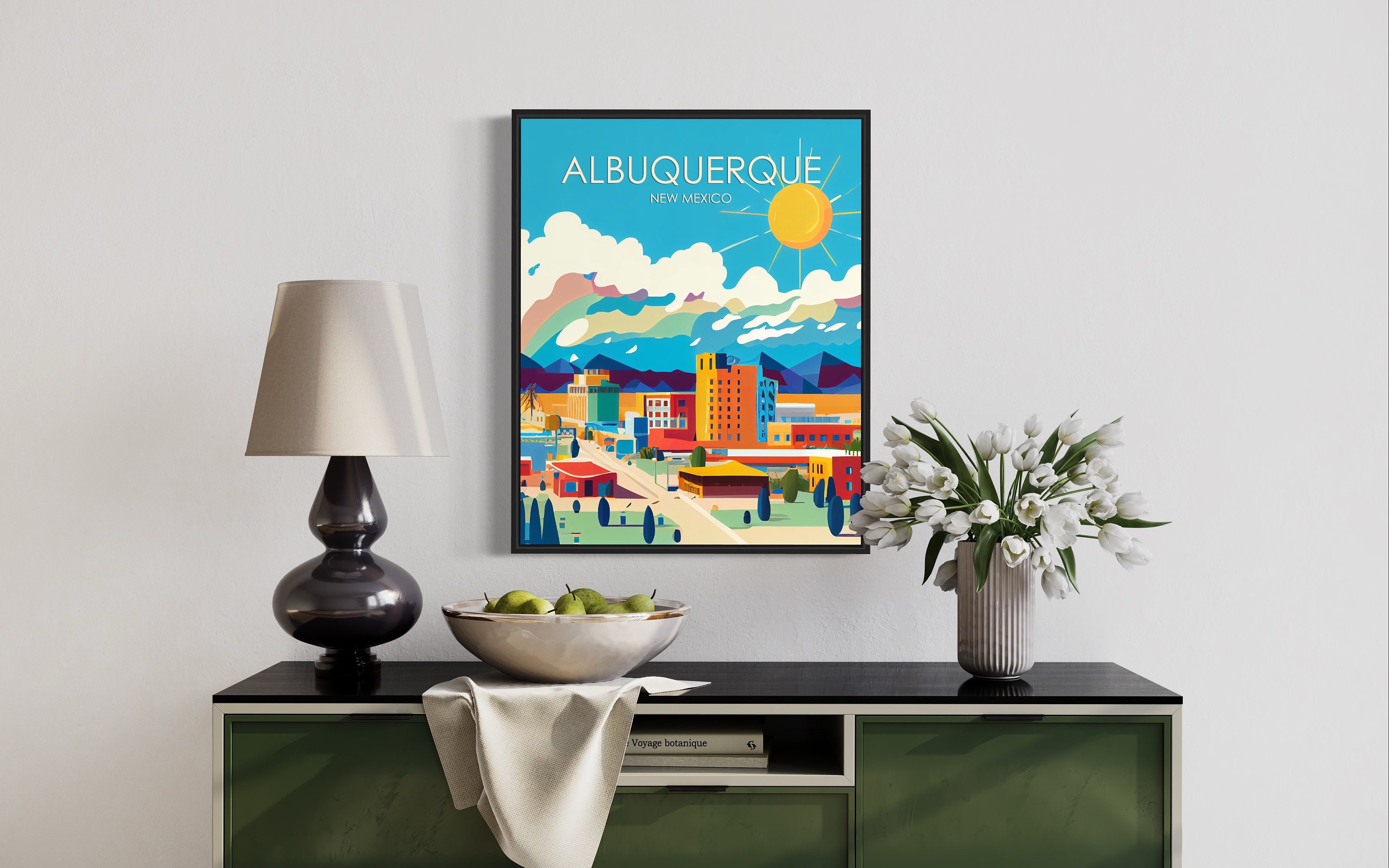 Albuquerque New Mexico Retro Art Print Albuquerque Wall Art Etsy