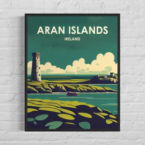 Aran Islands Ireland Retro Art Print, Aran Islands Ireland Wall Art Illustration, Aran Islands Ireland Vintage Minimal Design Poster