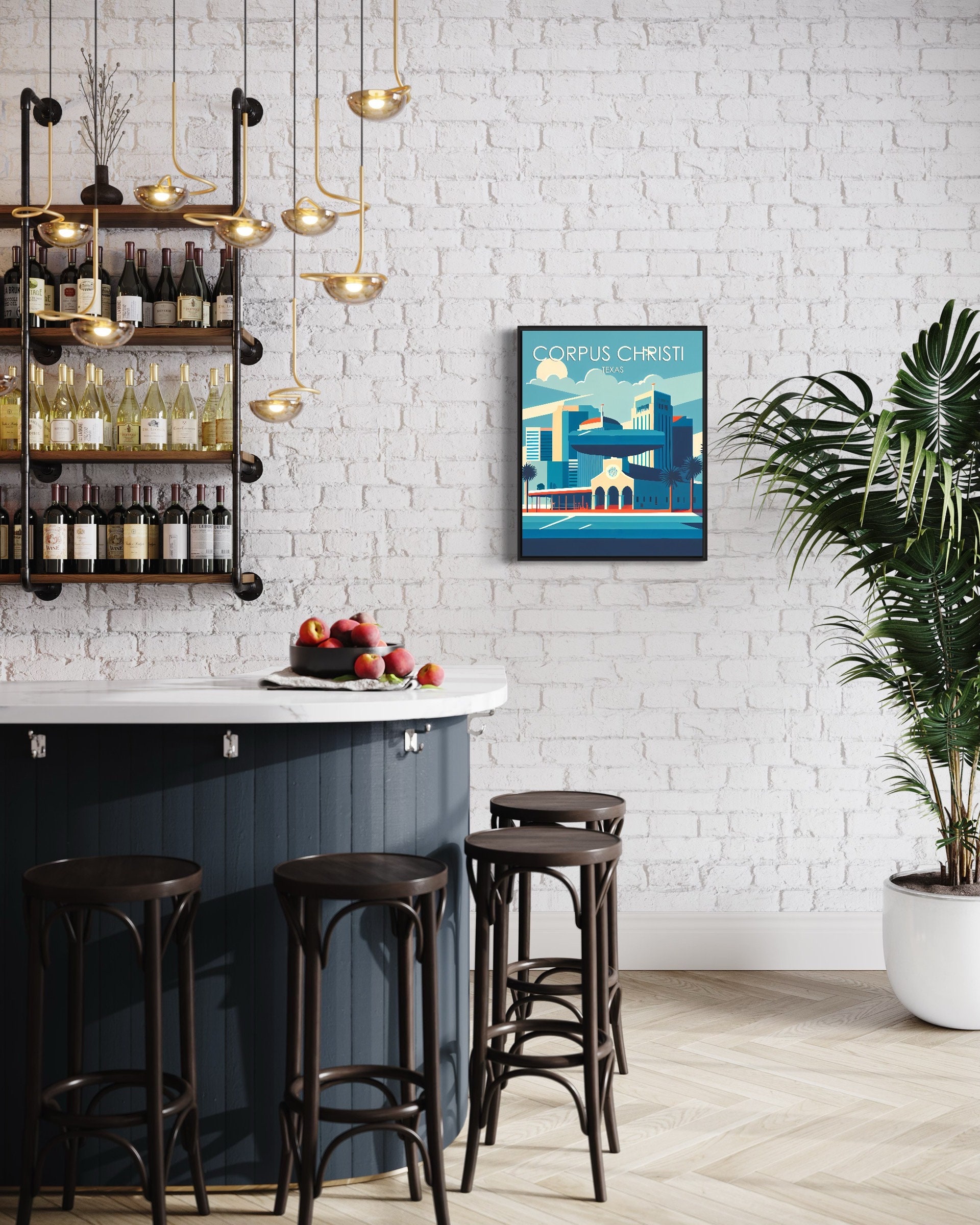 Corpus Christi Texas Retro Art Print Corpus Christi Wall Art Etsy