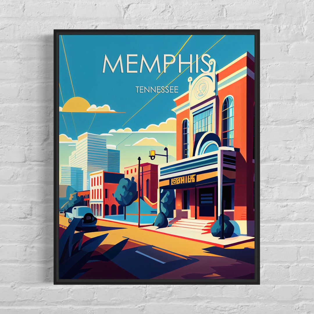 Memphis Retro Art Print Memphis Wall Art Illustration Memphis Vintage 