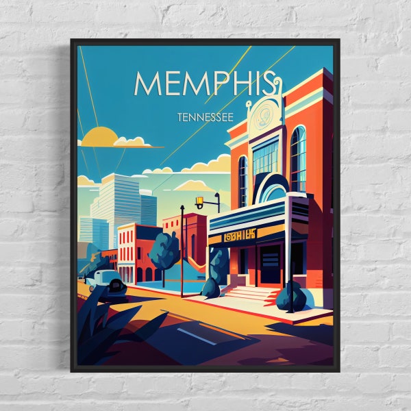 Memphis Retro Art Print, Memphis Wall Art Illustration, Memphis Vintage Minimal Design Poster