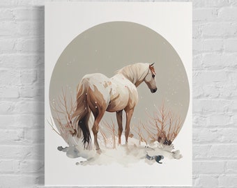 Horse Retro Art Print, Horse Illustration, Horse Vintage Minimal Design Poster