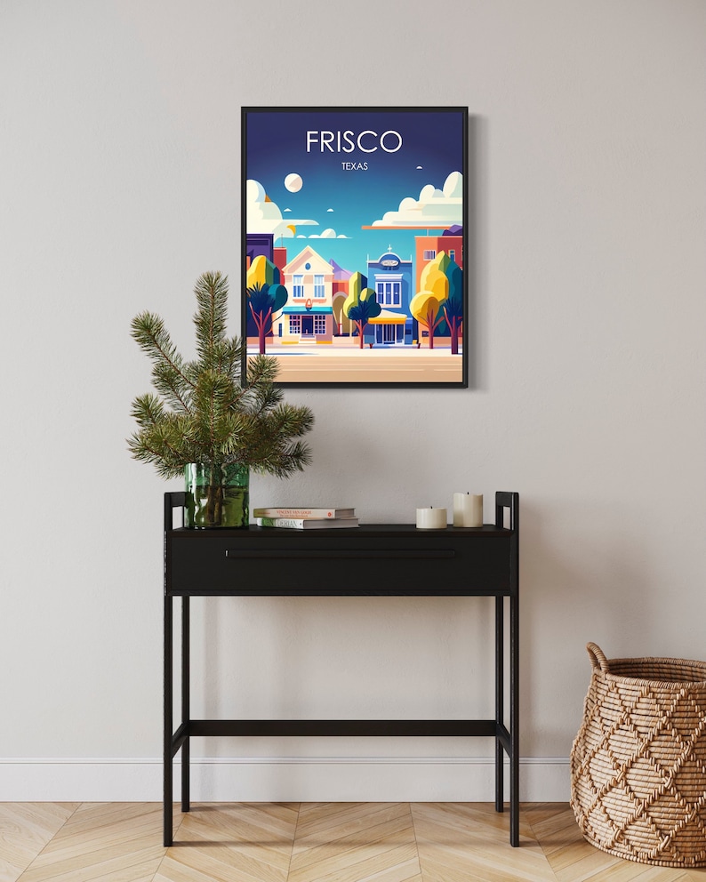 Frisco Texas Retro Art Print Frisco Wall Art Illustration Etsy