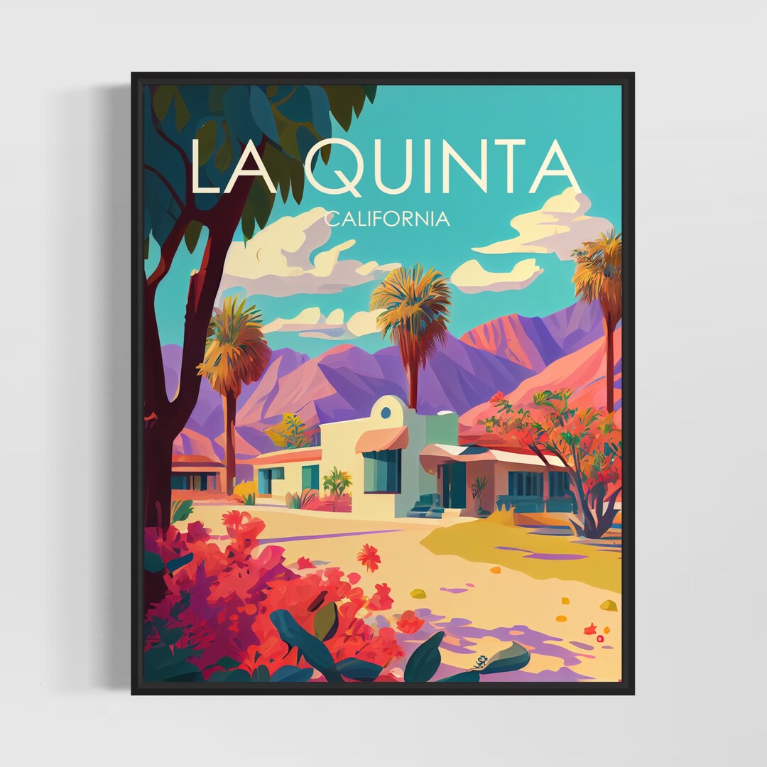La Quinta California Retro Art Print, La Quinta Art Illustration, La ...