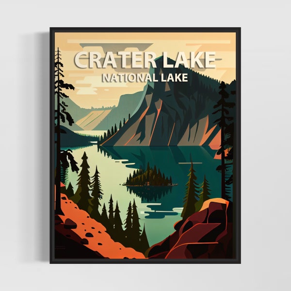 Crater Lake Art Etsy