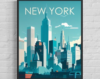 design gráfico de pôster retrô da cidade de nova york para roupas