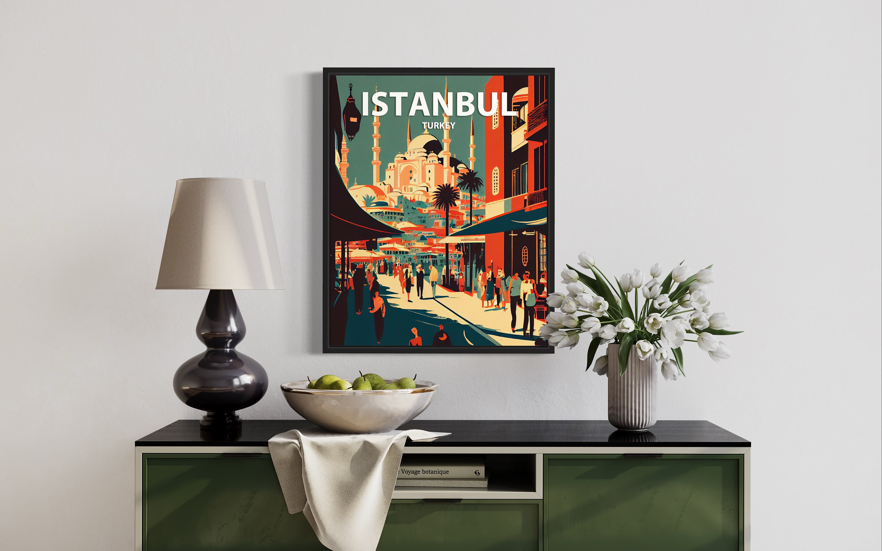 Istanbul Retro Art Print Istanbul Wall Art Illustration Etsy