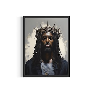 Black Jesus Poster Art Print, Religion Wall Art Decoration Artwork