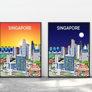 Singapore Art Poster Print Artwork, Singapore Photo Decor