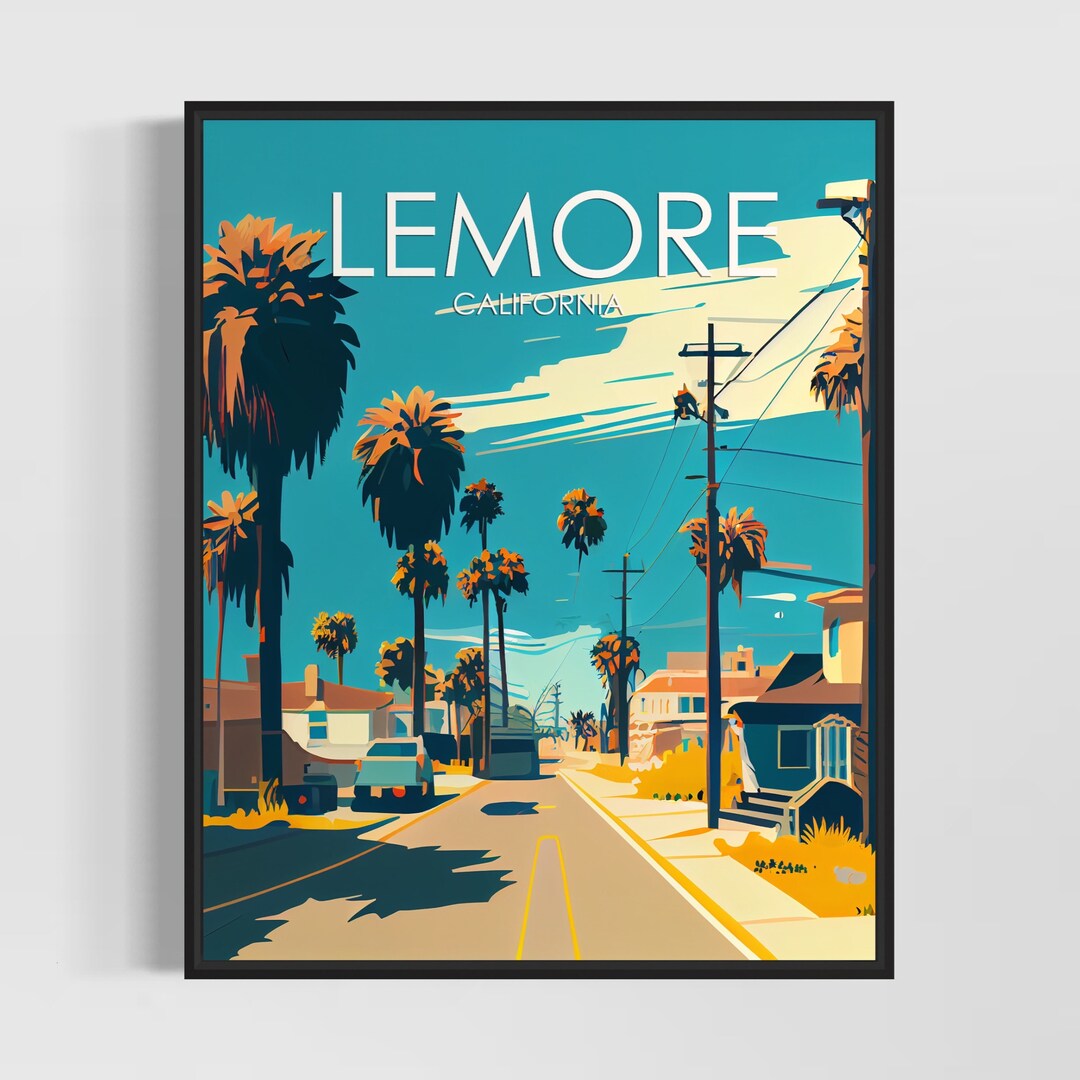 Leemore California Retro Art Print Leemore Art Illustration - Etsy