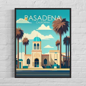 Pasadena Texas Retro Art Print, Pasadena Wall Art Illustration, Pasadena Vintage Minimal Design Poster