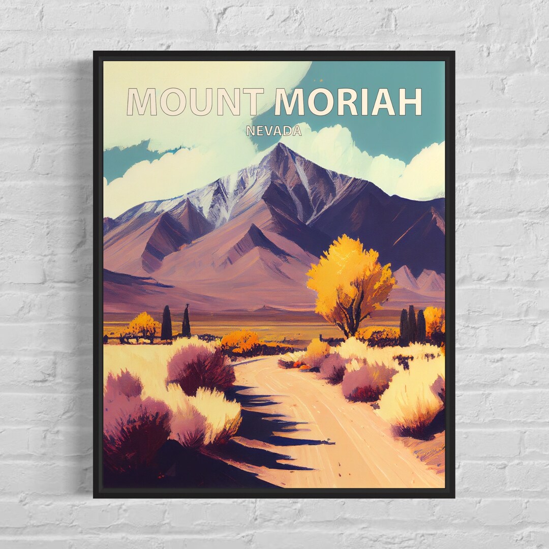 Mount Moriah Nevada Art Print, Mount Moriah Wall Art Painting, Mount Moriah Vintage Minimal