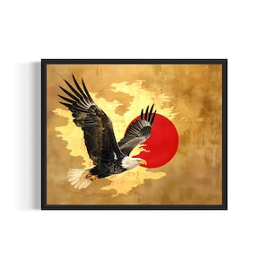 Bald Eagle Poster Art Print, Wall Art Decoration Artwork