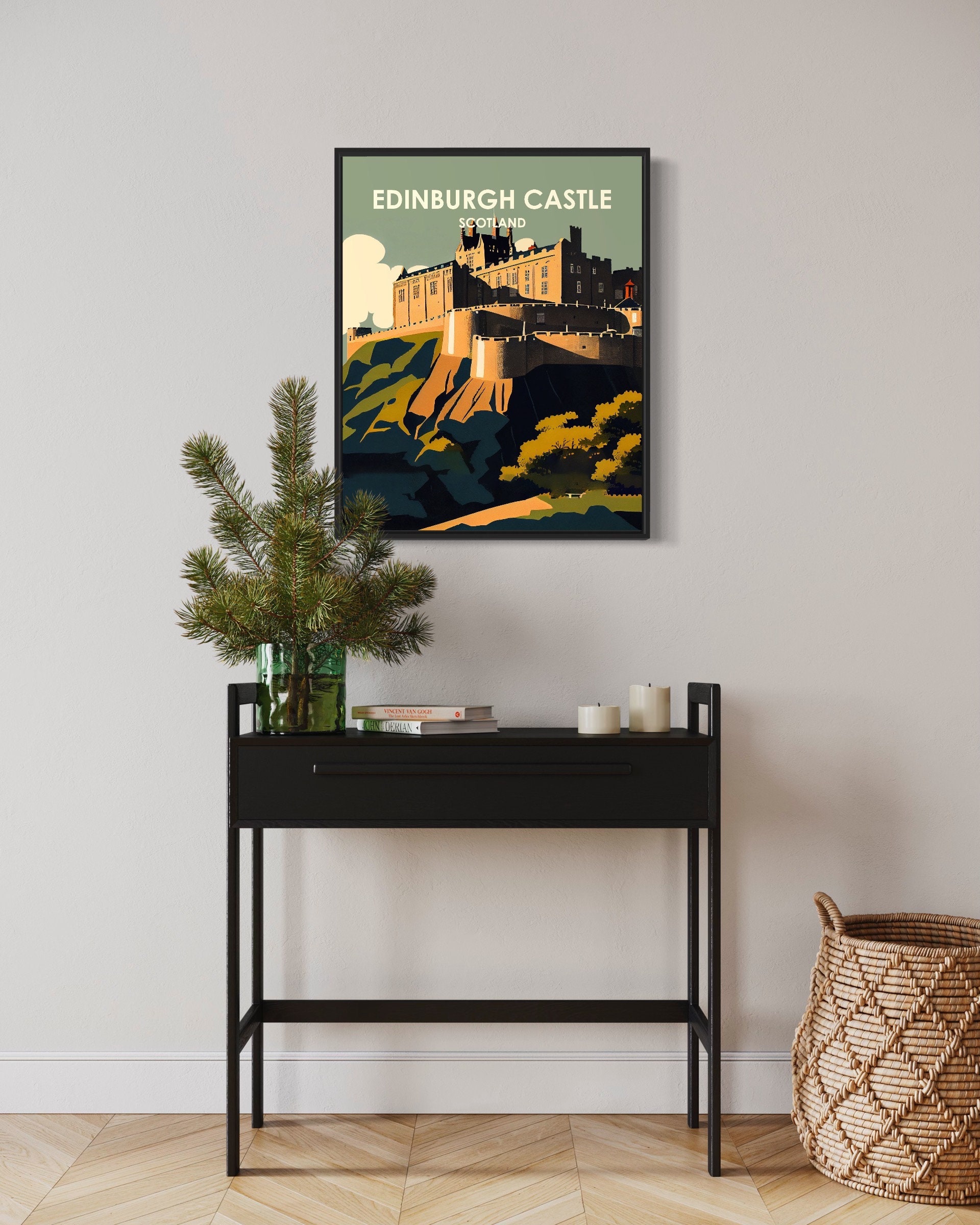 Edinburgh Castle Scotland Retro Art Print, Edinburgh Castle Wall Art  Illustration, Edinburgh Castle Vintage Minimal Design Poster - Etsy