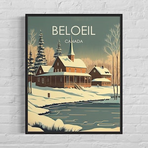 Beloeil Canada Retro Art Print, Beloeil Wall Art Illustration, Beloeil Vintage Minimal Design Poster