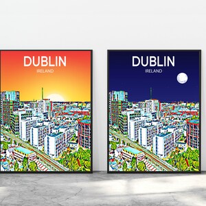 Dublin Ireland Spain Art Poster, Sunset Art Poster Print Artwork Picture, Dublin Photo Decor