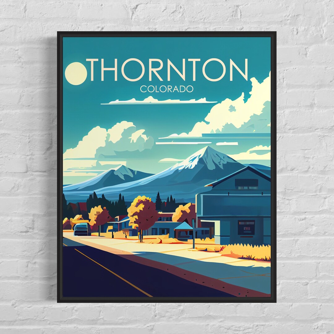 Thornton Colorado Retro Art Print, Thornton Wall Art Illustration