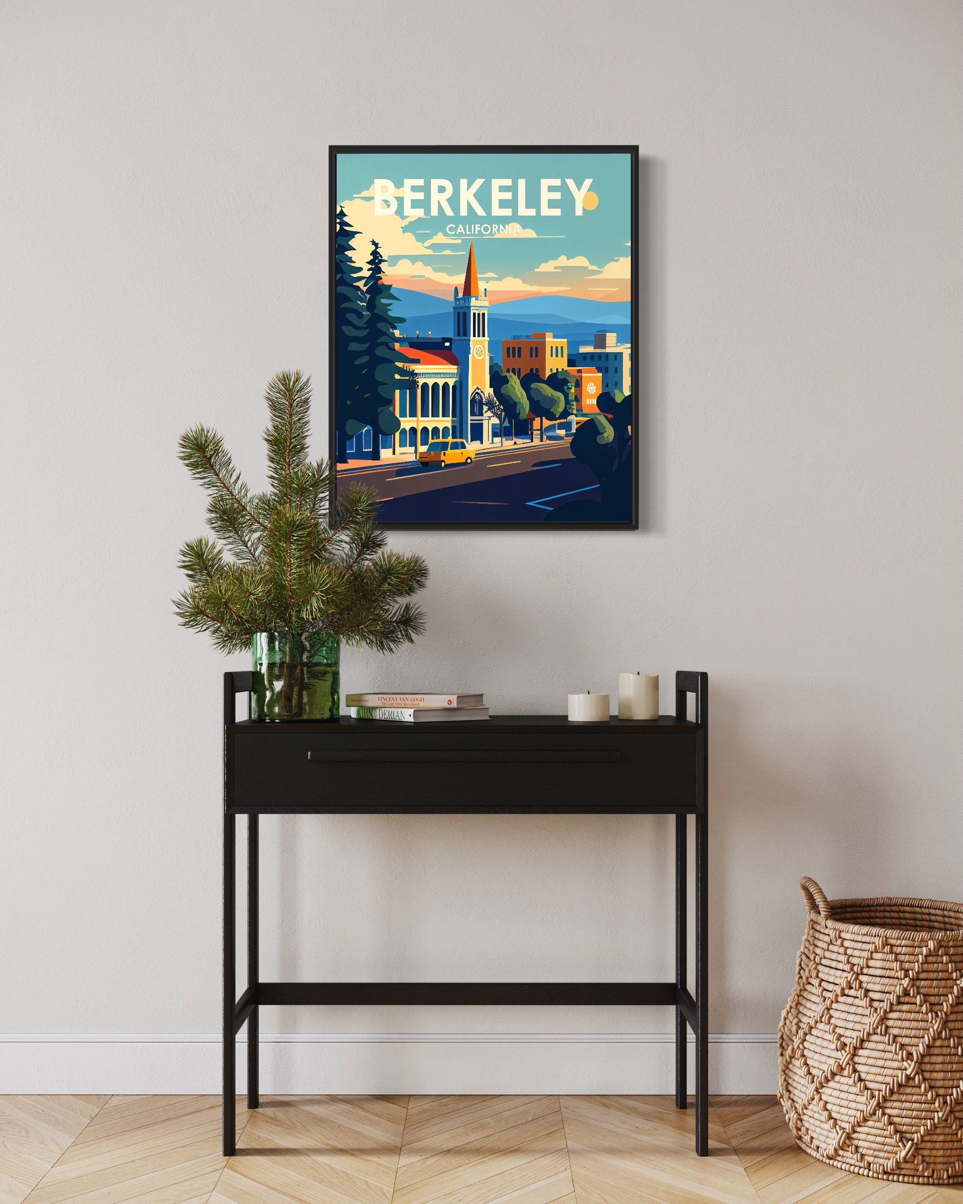 Berkeley California Retro Art Print, Berkeley Wall Art Illustration, Berkeley Vintage Minimal Design Poster - Etsy