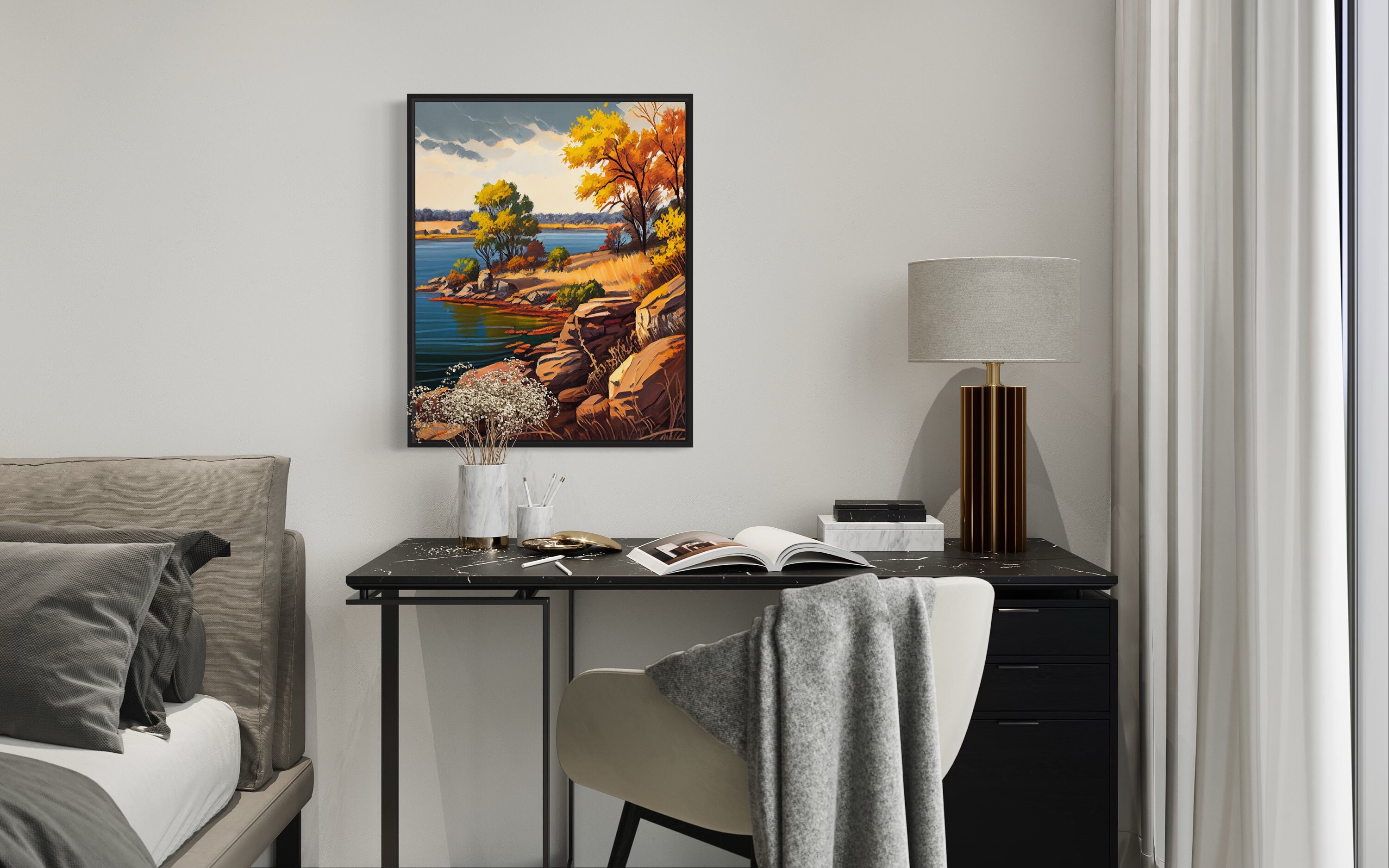 Lake Texoma Oklahoma Retro Art Print Lake Texoma Oklahoma Etsy