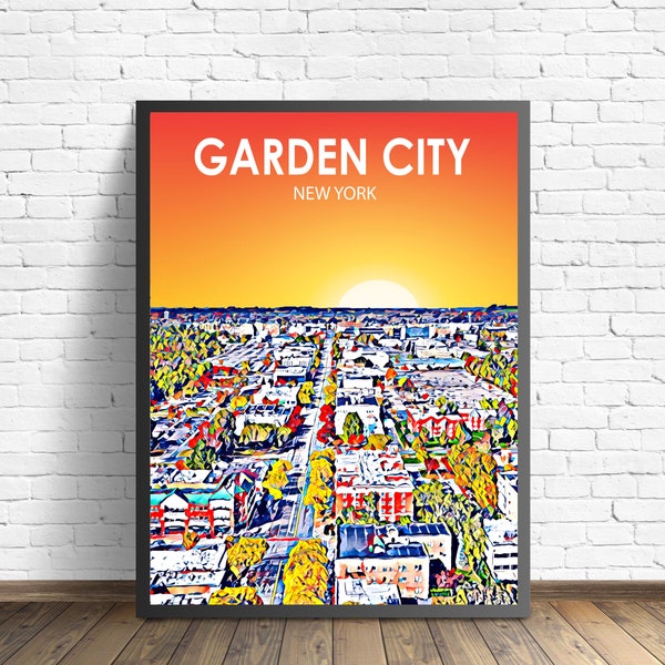 Garden City New York Art Poster Sunset Landscape Poster Print, Garden City Wall Art, Garden City Photo, Garden City decor artwork