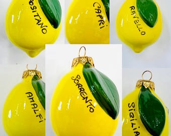 Hand-Painted Italian Lemon Ornament 3’’ – Italia-Capri-Sorrento-Amalfi-Sicilia-Ravello-Napoli-Positano