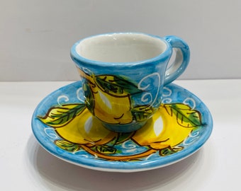 Italian Espresso Cups, Set of 2 - Blue Lemons – Casa Horatio