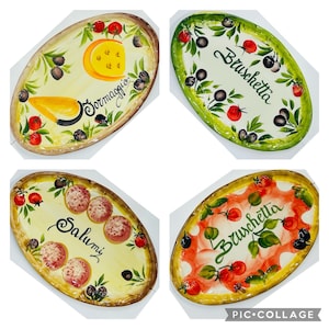 Italian Pottery- 11’’ x 7’’ bruschetta tray made by hand in Italy