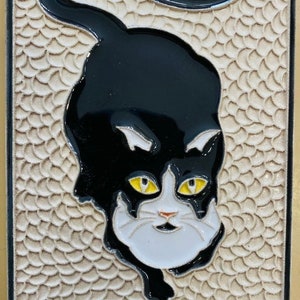 Attenti Al Gatto / Beware Of The Cat 6 x 4 Inch Tile .Made by Hand in Italy