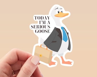 Serious Goose Sticker, Silly Goose