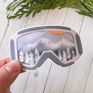 Skiing Sticker | Sticker for Ski Helmet | Outdoors Sticker | Sticker for Water Bottle | Waterproof Sticker | Laptop Decal Gift for Skier